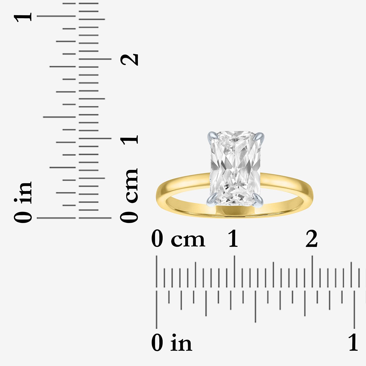 Bridal Addiction E-F / Vs1-Vs2 Womens CT. T.W. Lab Grown White Diamond 14K Gold Rectangular Solitaire Engagement Ring