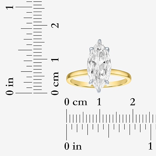 Bridal Addiction (E-F / Vs1-Vs2) Womens 3 1/6 Ct. T.W. Lab Grown White Diamond 14K Gold Marquise Solitaire Engagement Ring