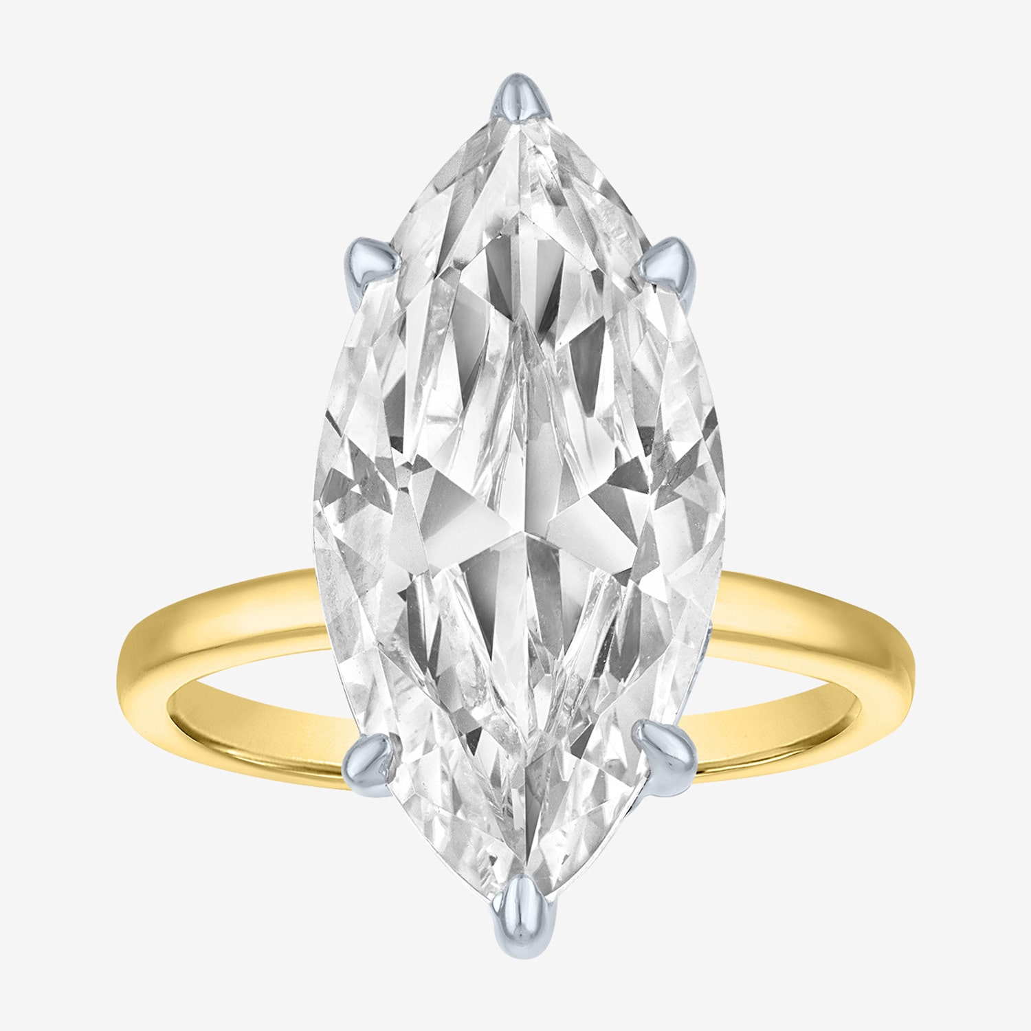 Bridal Addiction (E-F / Vs1-Vs2) Womens 6 1/4 Ct. T.W. Lab Grown White Diamond 14K Gold Marquise Solitaire Engagement Ring