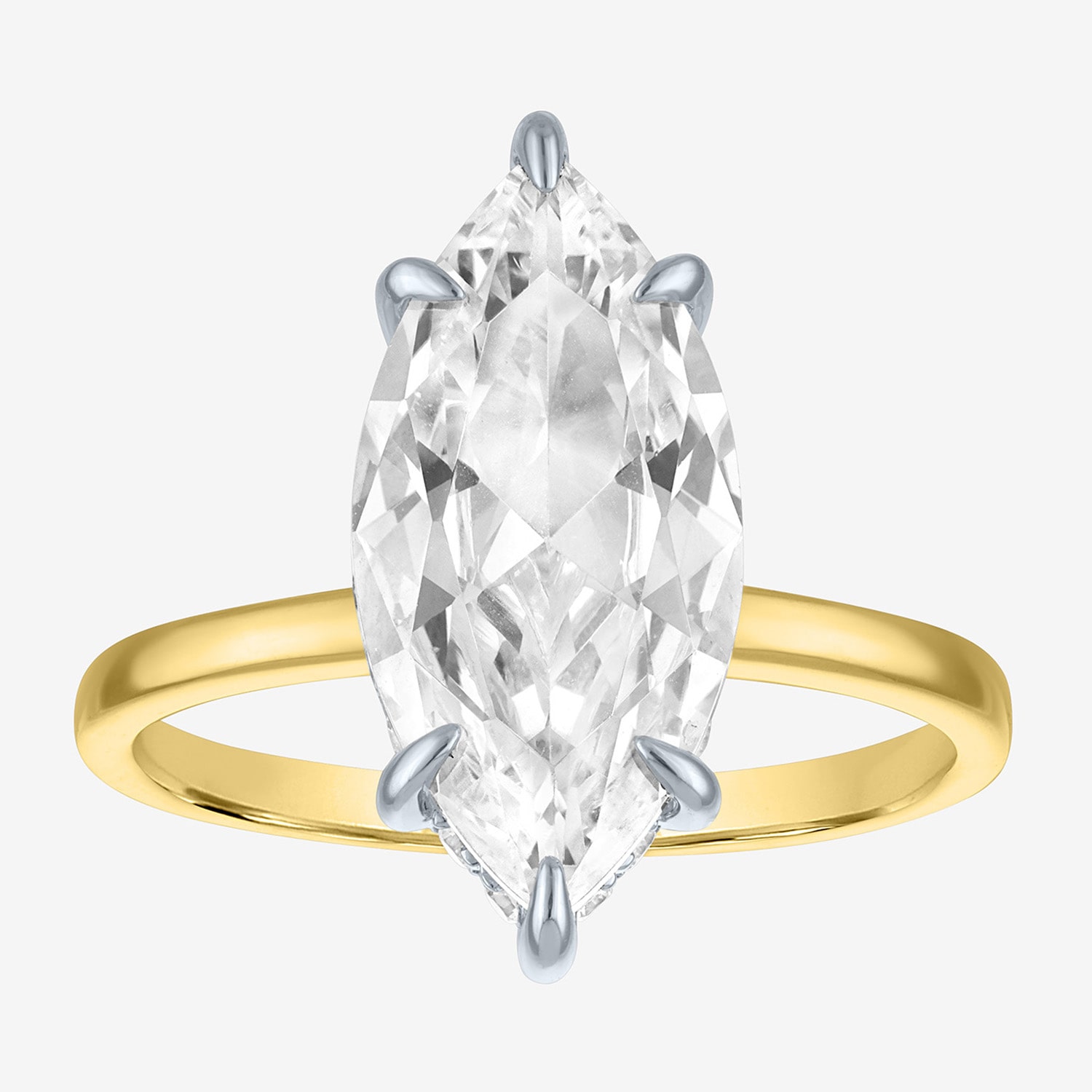 Bridal Addiction (E-F / Vs1-Vs2) Womens CT. T.W. Lab Grown White Diamond 14K Gold Marquise Solitaire Engagement Ring