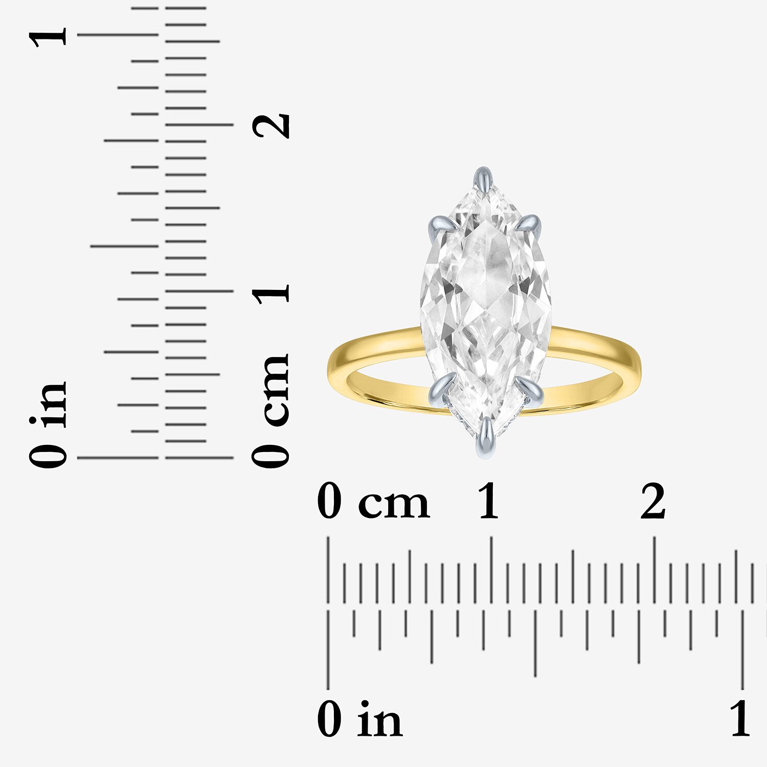 Bridal Addiction (E-F / Vs1-Vs2) Womens CT. T.W. Lab Grown White Diamond 14K Gold Marquise Solitaire Engagement Ring