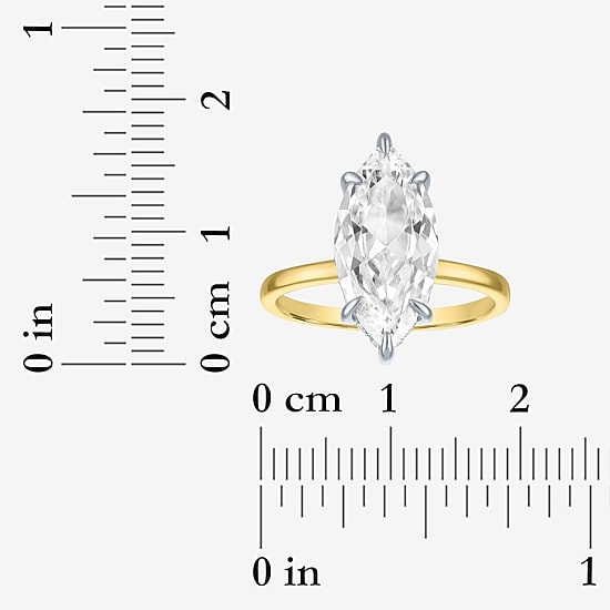 Bridal Addiction (E-F / Vs1-Vs2) Womens 5 1/5 Ct. T.W. Lab Grown White Diamond 14K Gold Marquise Solitaire Engagement Ring