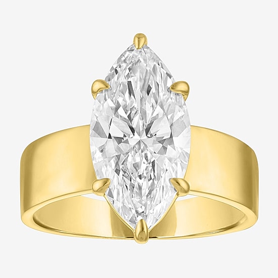 Bridal Addiction (E-F / Vs1-Vs2) Womens 4 CT. Lab Grown White Diamond 14K Gold Marquise Solitaire Engagement Ring