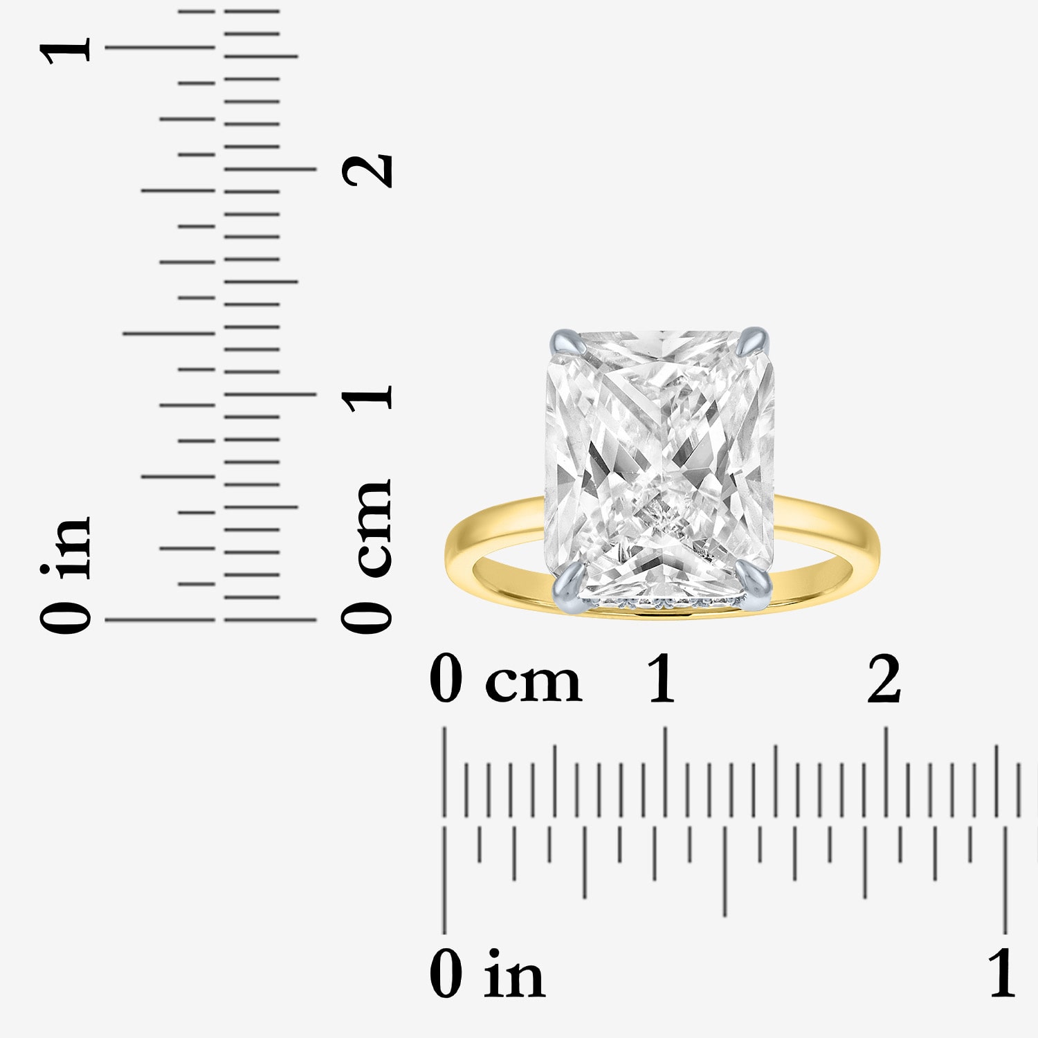Bridal Addiction (E-F / Vs1-Vs2) Womens 1/ Ct. T.W. Lab Grown White Diamond 14K Gold Rectangular Solitaire Engagement Ring
