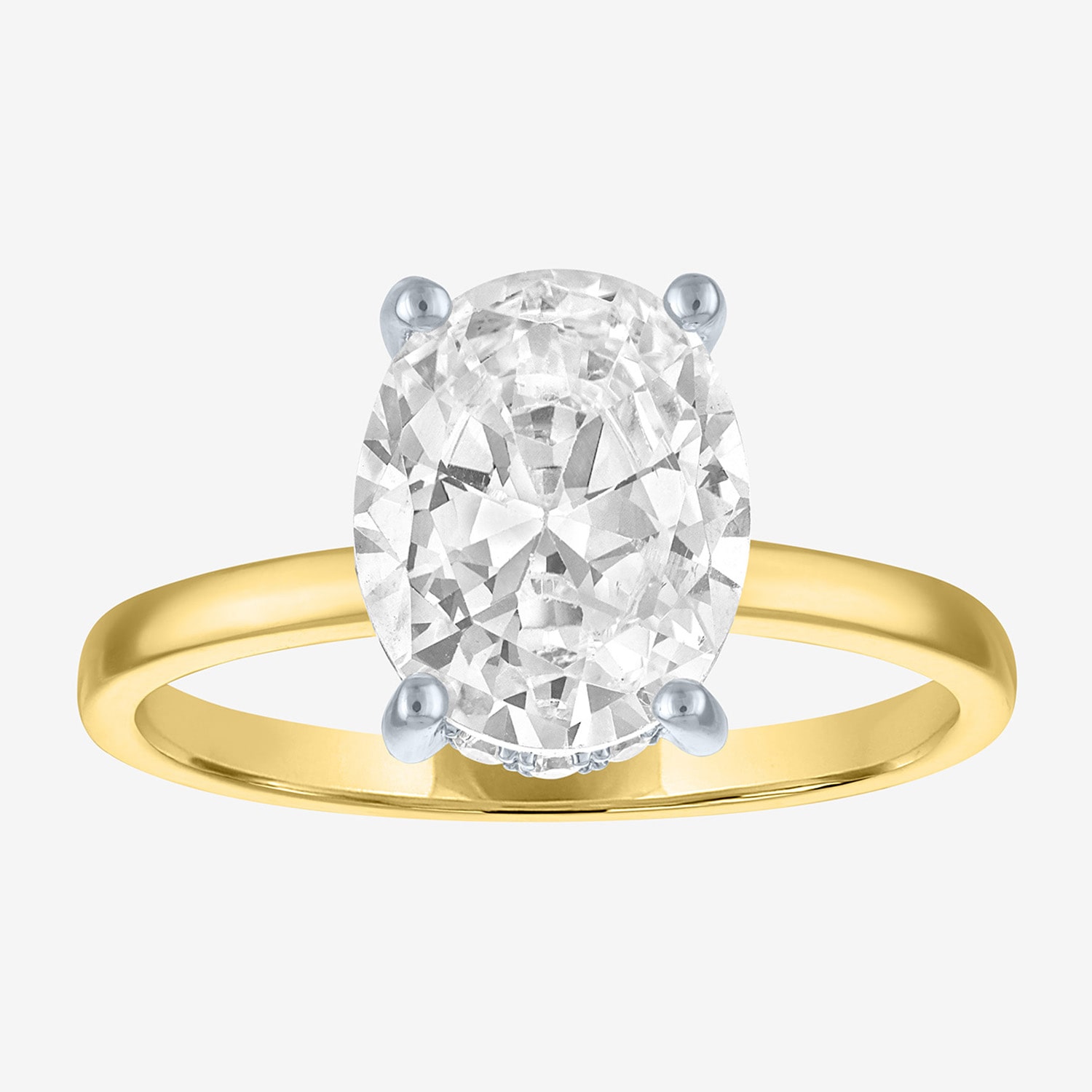 Bridal Addiction (E-F / Vs1-Vs2) Womens 2 1/7 Ct. T.W. Lab Grown White Diamond 14K Gold Oval Solitaire Engagement Ring