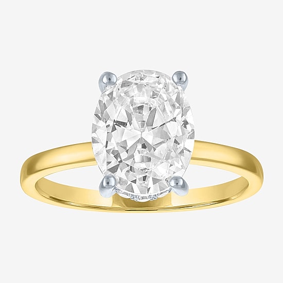 Bridal Addiction (E-F / Vs1-Vs2) Womens 2 1/7 Ct. T.W. Lab Grown White Diamond 14K Gold Oval Solitaire Engagement Ring