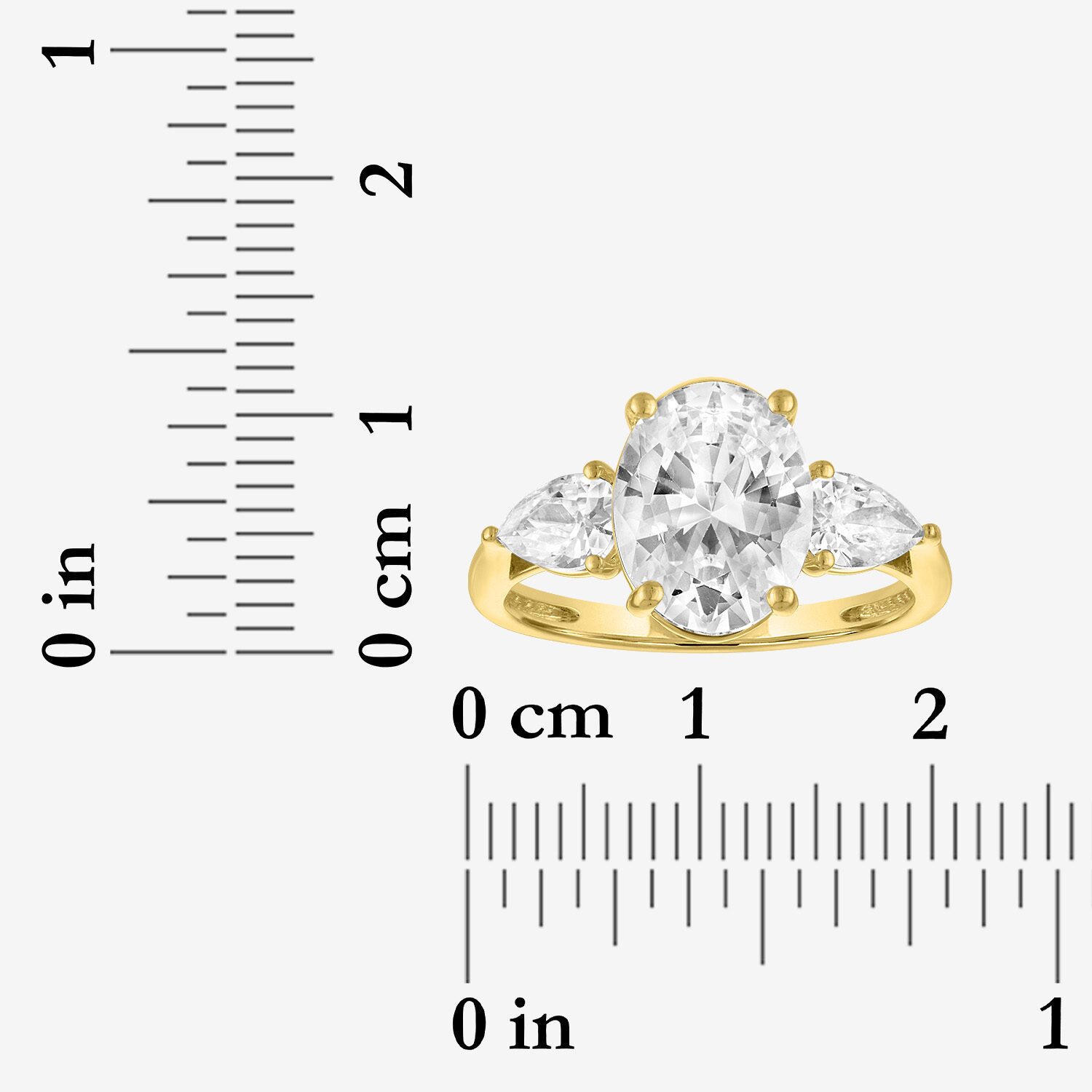 Bridal Addiction (E-F / Vs1-Vs2) Womens 4 CT. T.W. Lab Grown White Diamond 14K Gold Oval Side Stone 3-Stone Engagement Ring