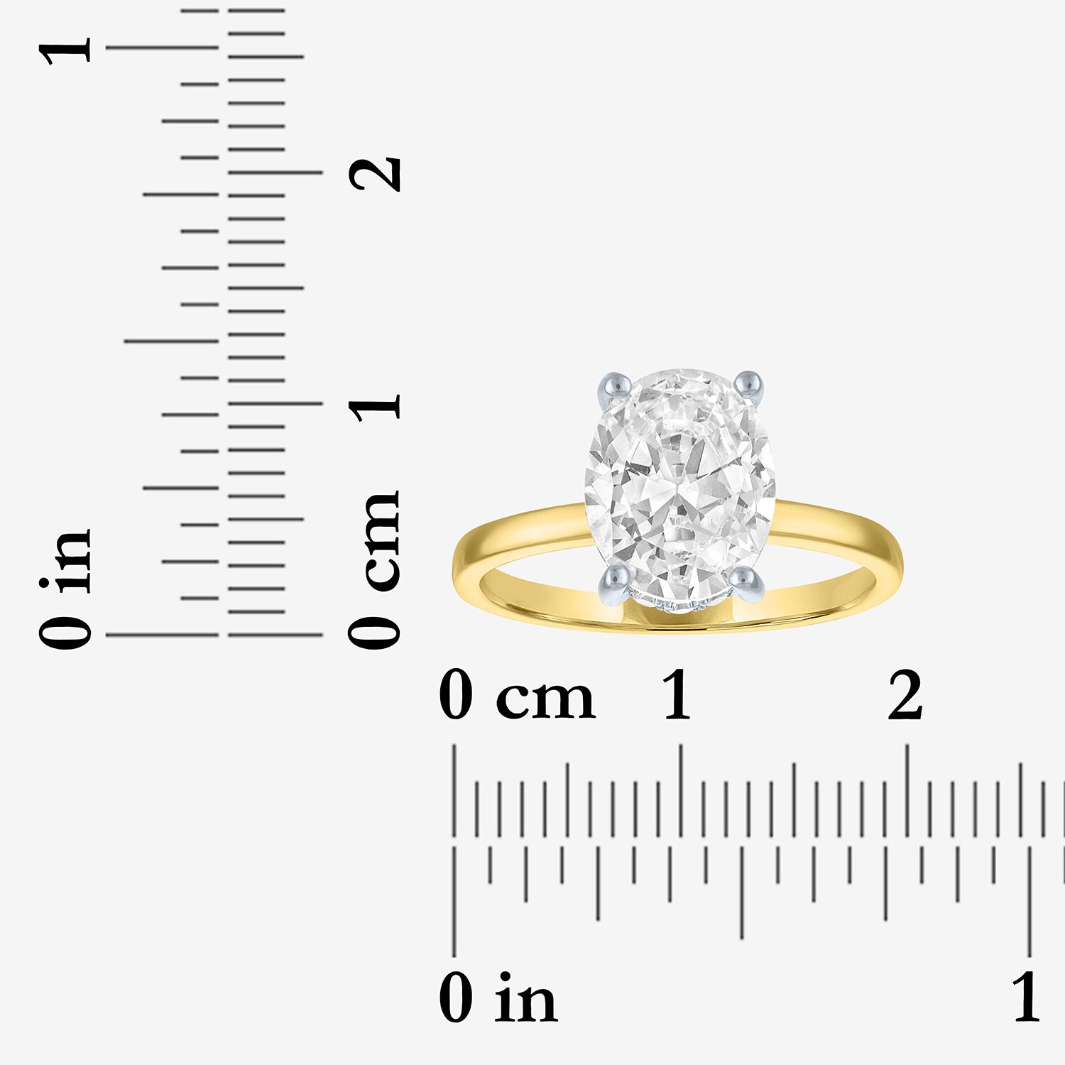Bridal Addiction (E-F / Vs1-Vs2) Womens 2 1/7 Ct. T.W. Lab Grown White Diamond 14K Gold Oval Solitaire Engagement Ring