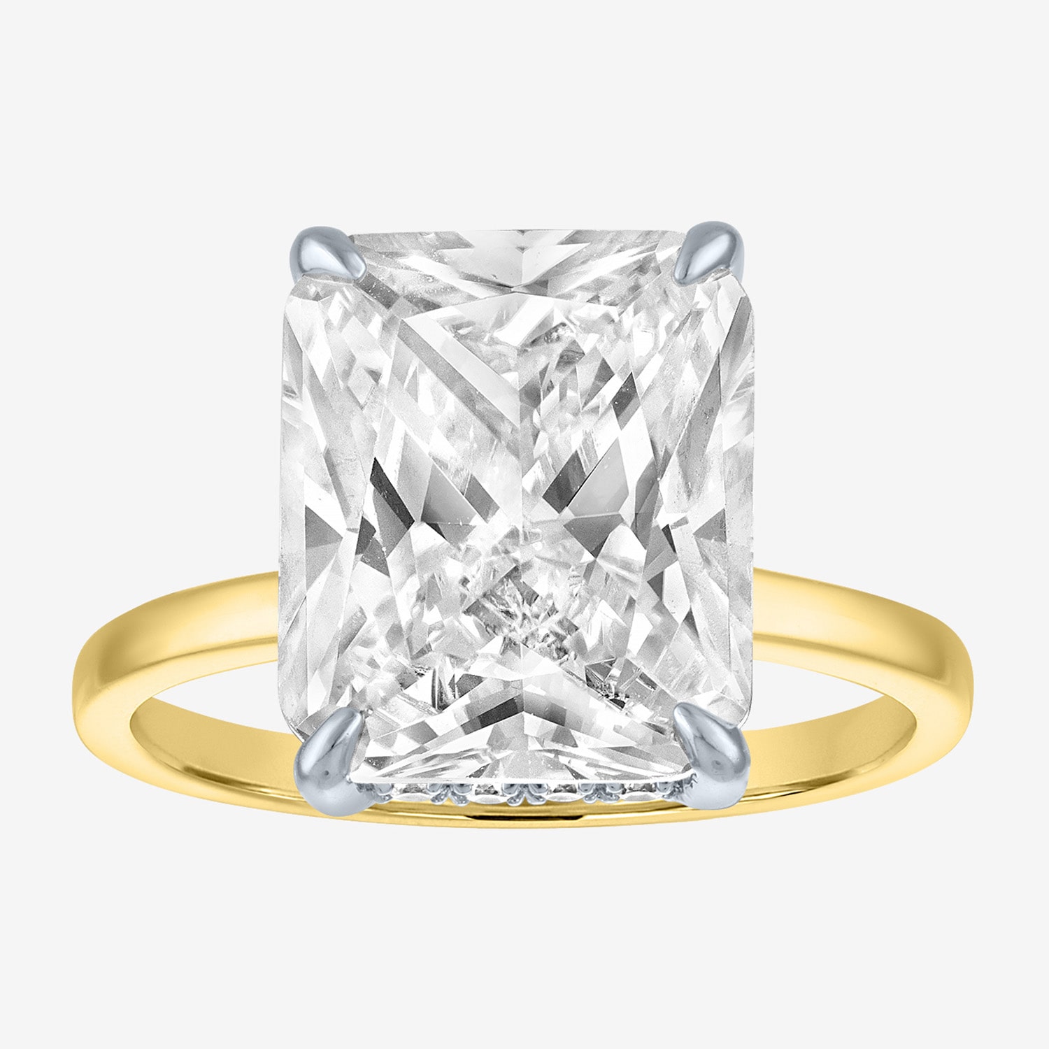 Bridal Addiction (E-F / Vs1-Vs2) Womens 1/ Ct. T.W. Lab Grown White Diamond 14K Gold Rectangular Solitaire Engagement Ring