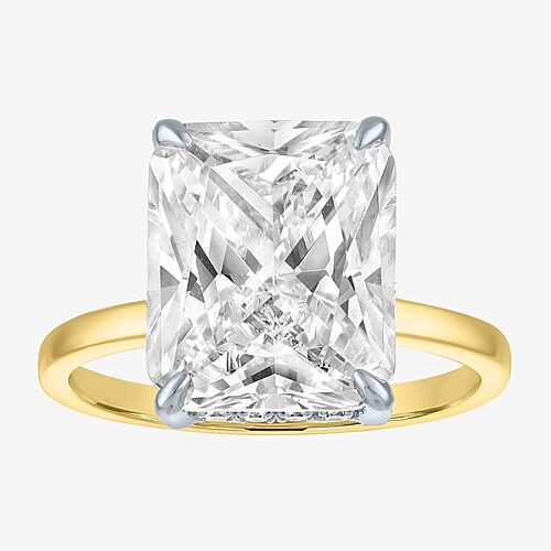 Modern Bride Bridal Addiction (e-f / Vs1-vs2) Womens 6 1/4 Ct. T.w. Lab Grown White Diamond 14k Gold Rectangular  In Yellow