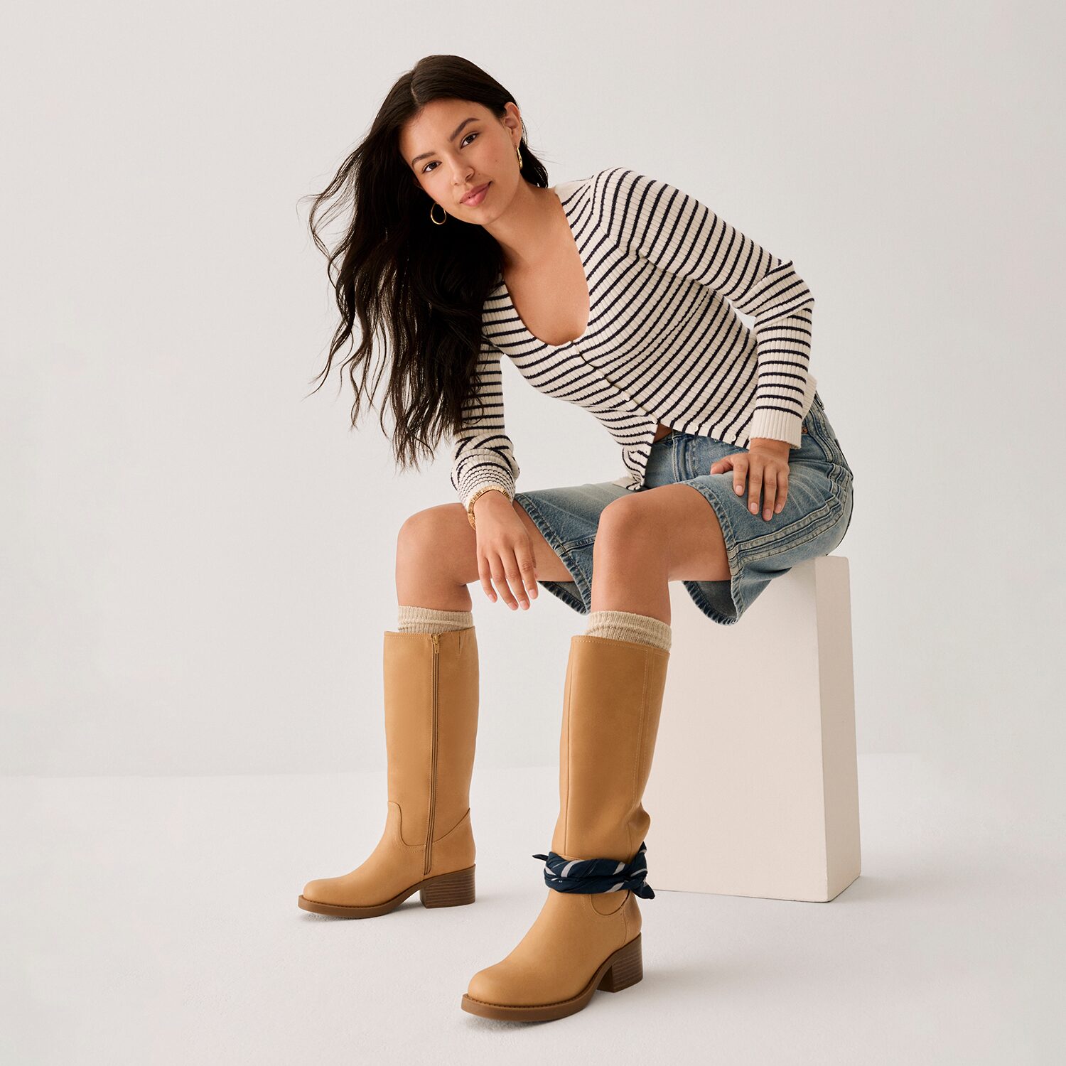 Frye and Co. Womens Miranda 14 Stacked Heel Riding Boots