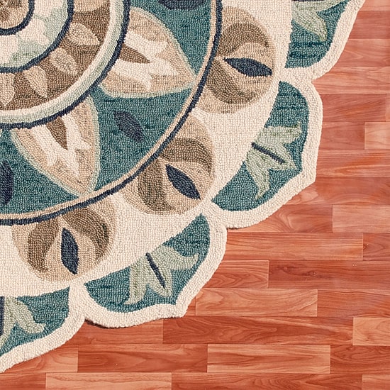 LR Home Daisy Medallion Hand Tufted Indoor Round Area Rug, Color