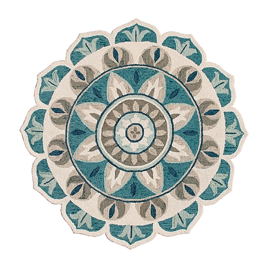 LR HOME Daisy Contemporary Indoor Round Area Rug