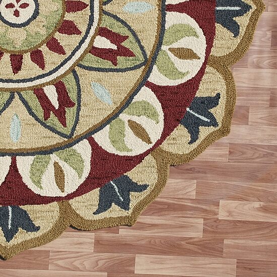 LR Home Daisy Medallion Hand Tufted Indoor Round Area Rug