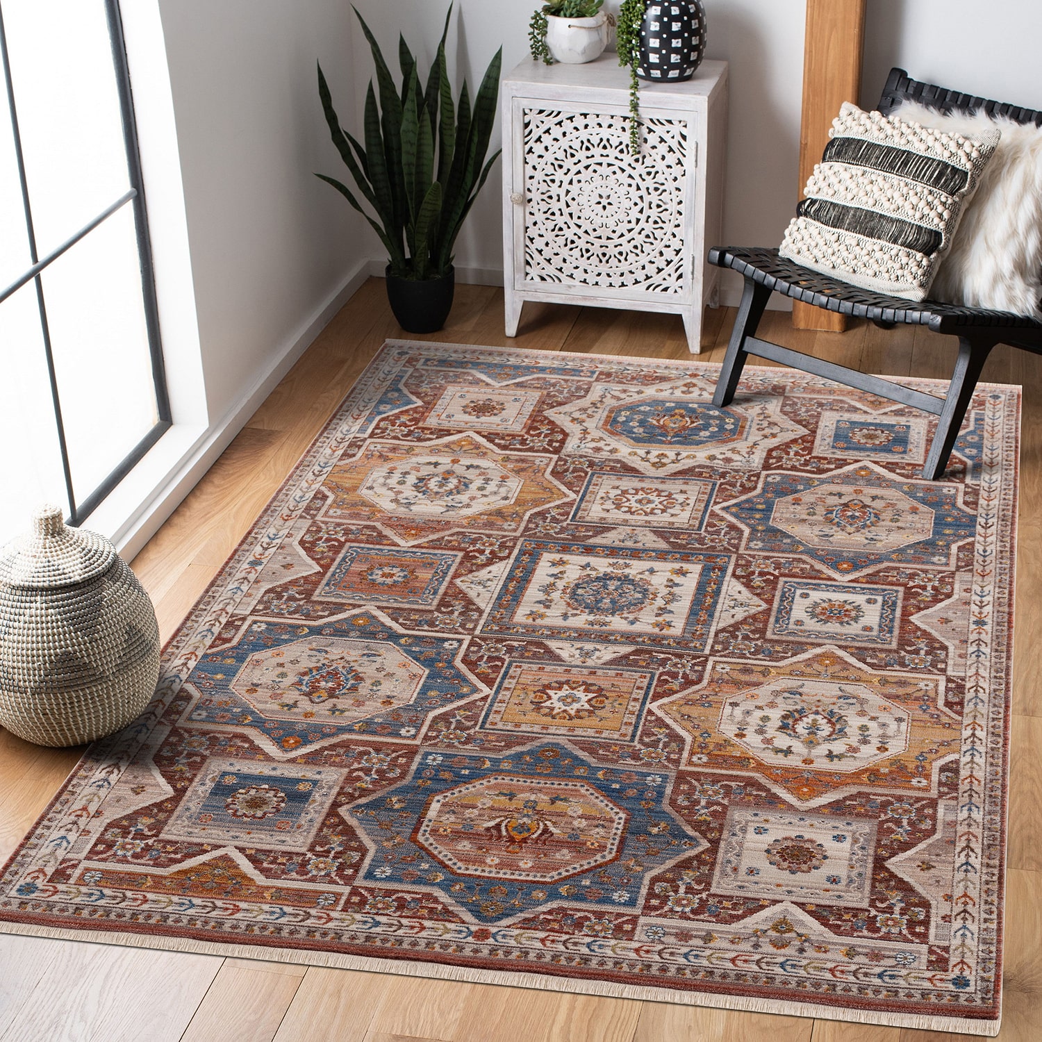 LR Home Olivia Medallion Indoor Rectangular Area Rug