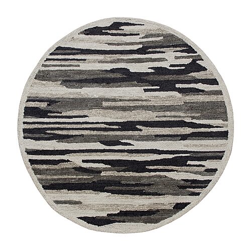 Closeout! Lr Home Sweet SINUO54122 6' x 6' Round Area Rug - Black, Gray