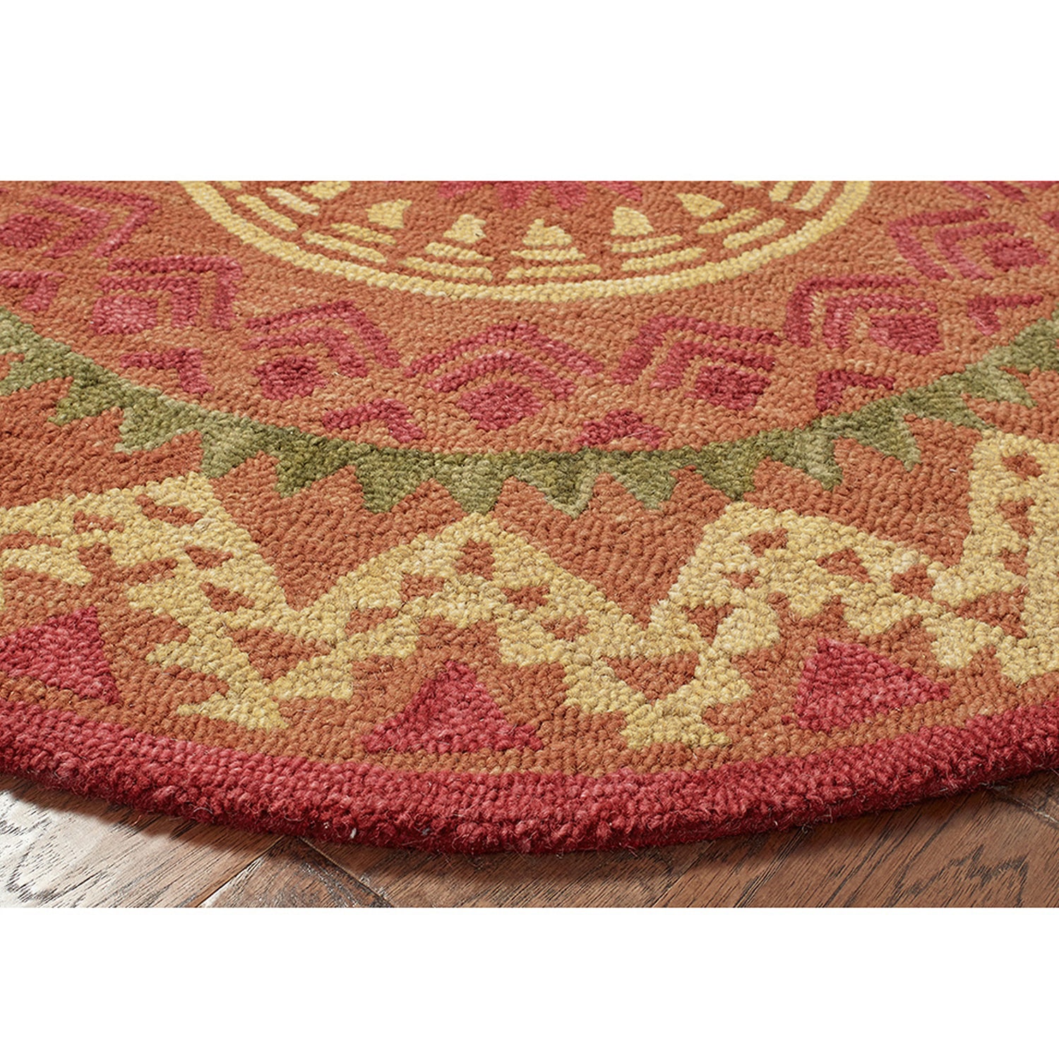 LR Home Daisy Medallion Hand Tufted Indoor Round Area Rug