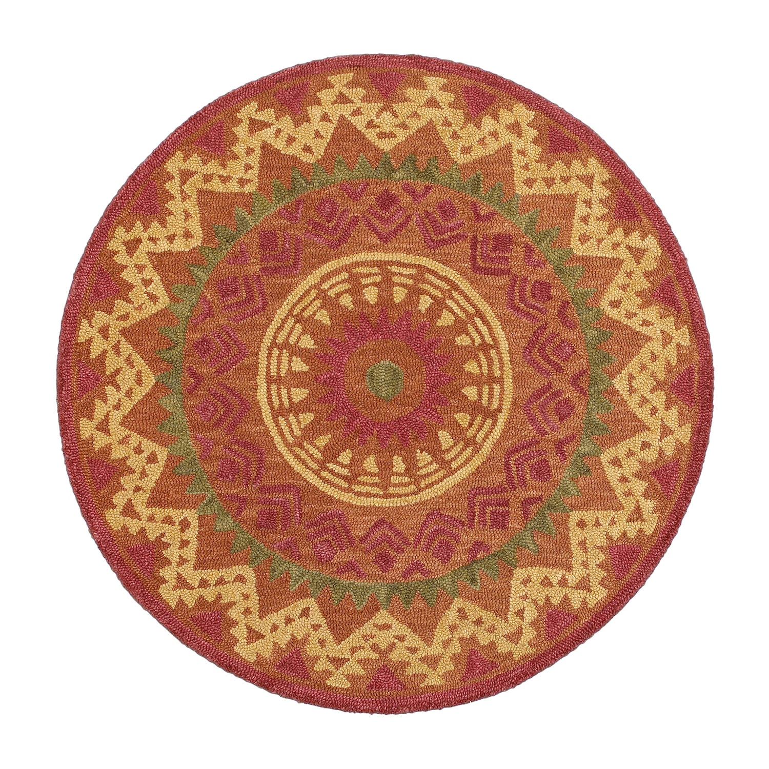LR Home Daisy Medallion Hand Tufted Indoor Round Area Rug
