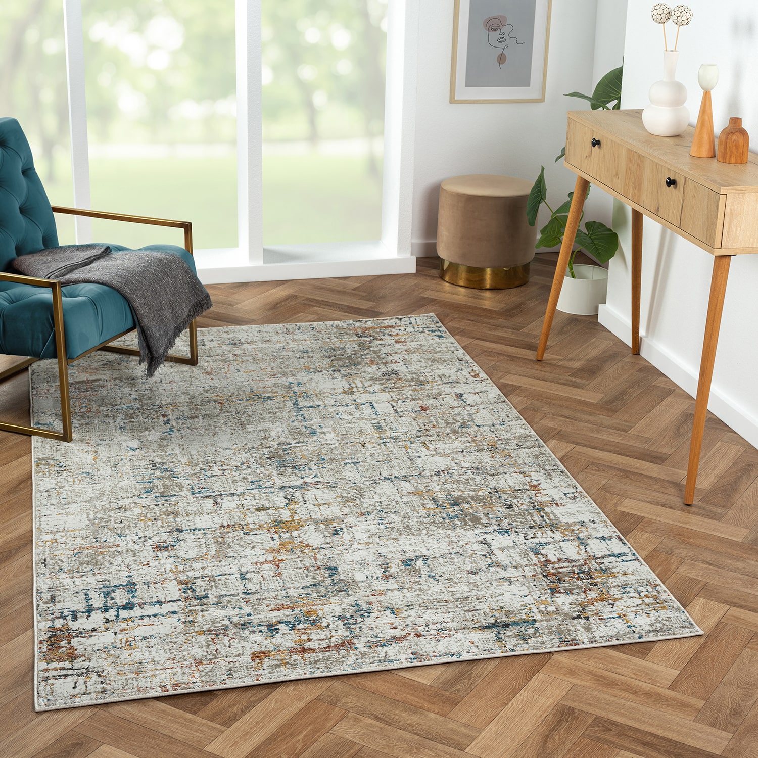 LR HOME Willow Modern Indoor Rectangular Area Rug