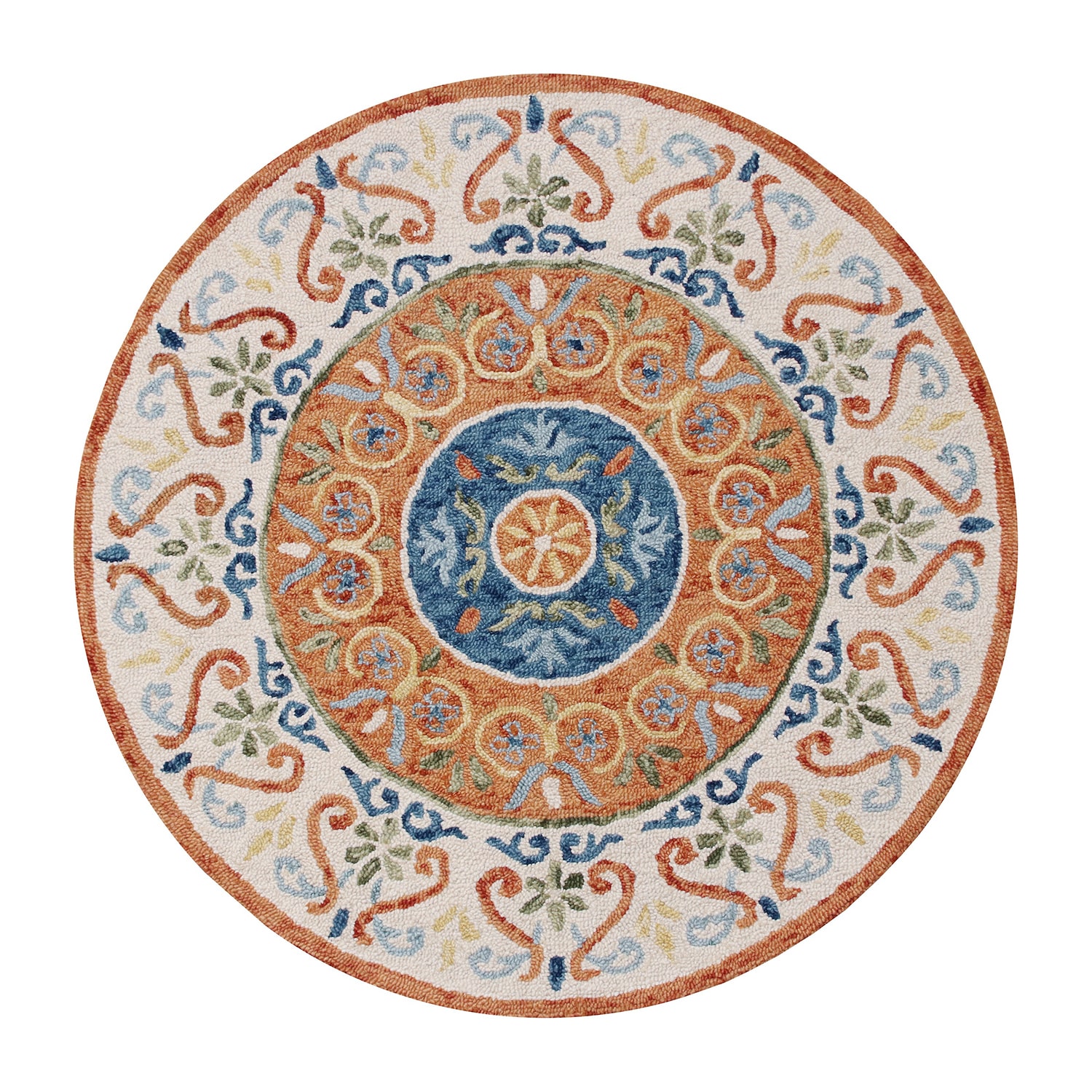 LR Home Sindy Medallion Hand Tufted Indoor Round Area Rug
