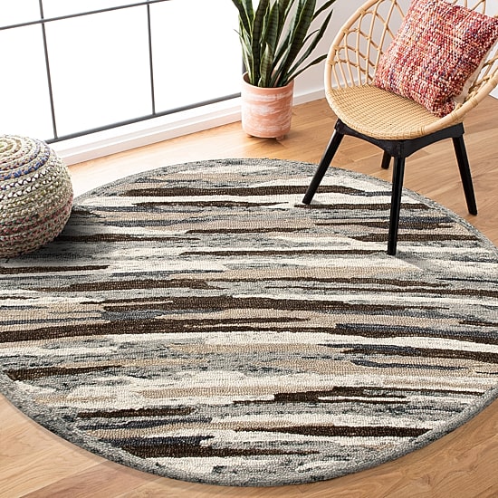 LR HOME Sindy Casual Indoor Round Area Rug