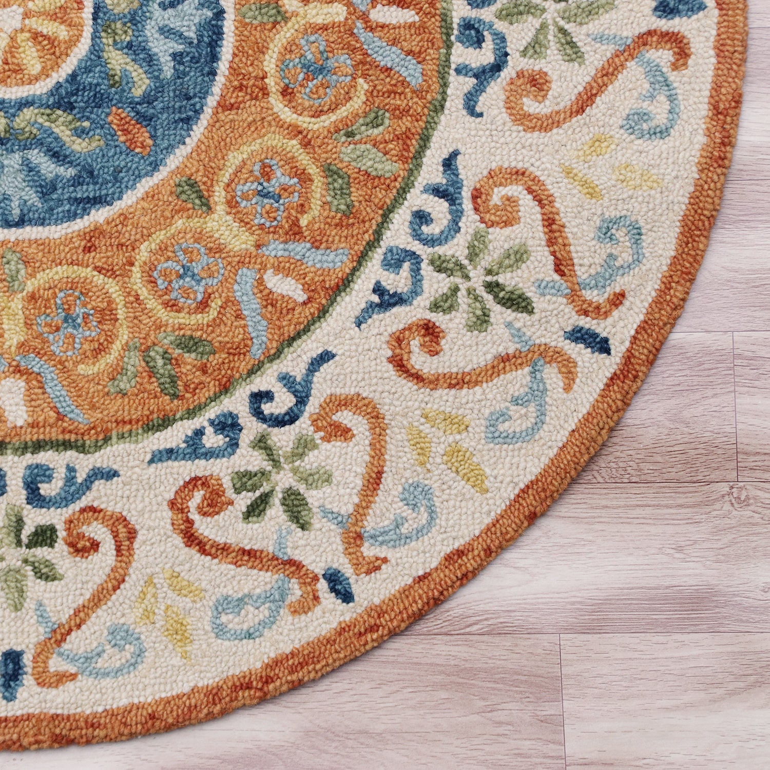 LR Home Sindy Medallion Hand Tufted Indoor Round Area Rug