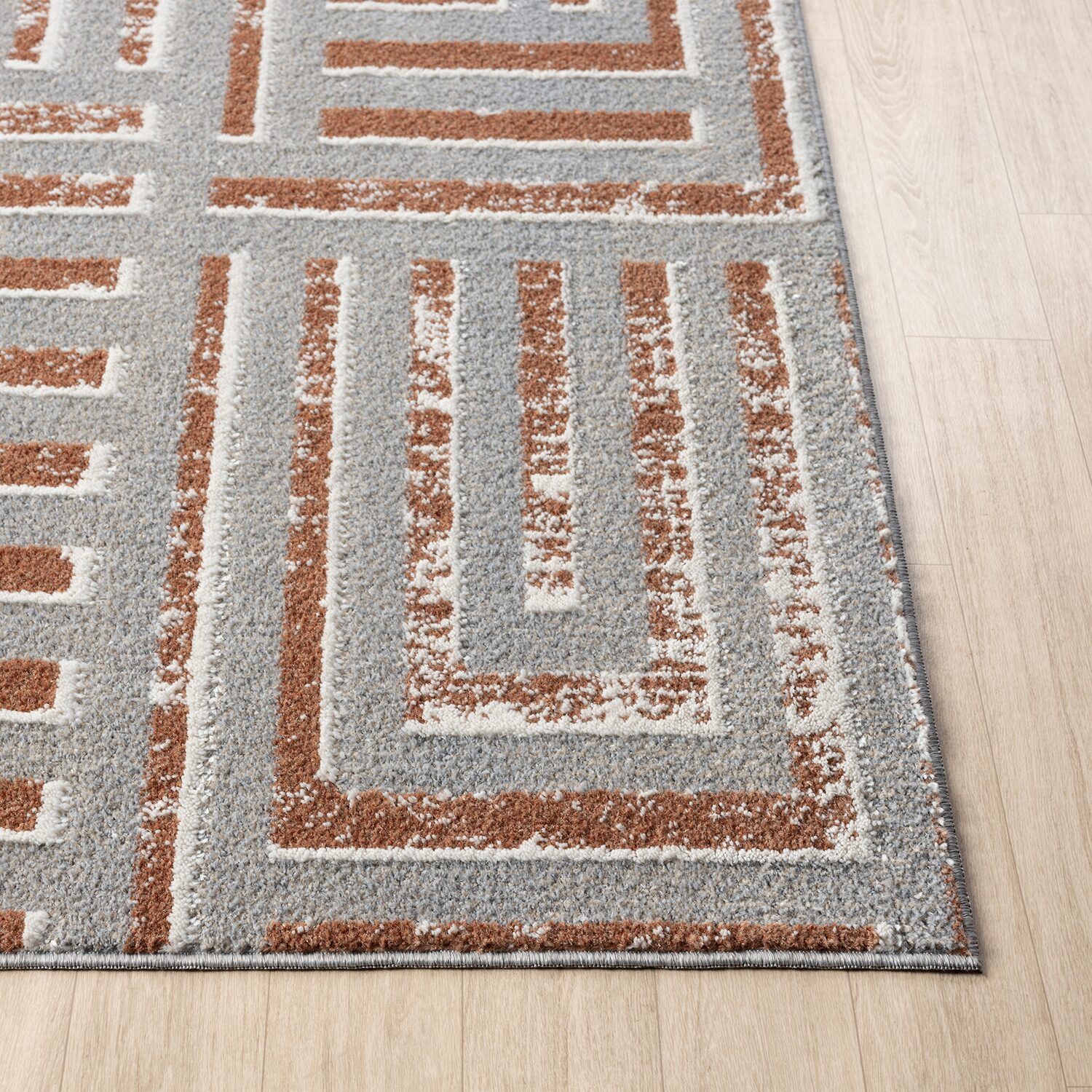 LR Home Riley Geometric Washable Indoor Rectangular Accent Rug