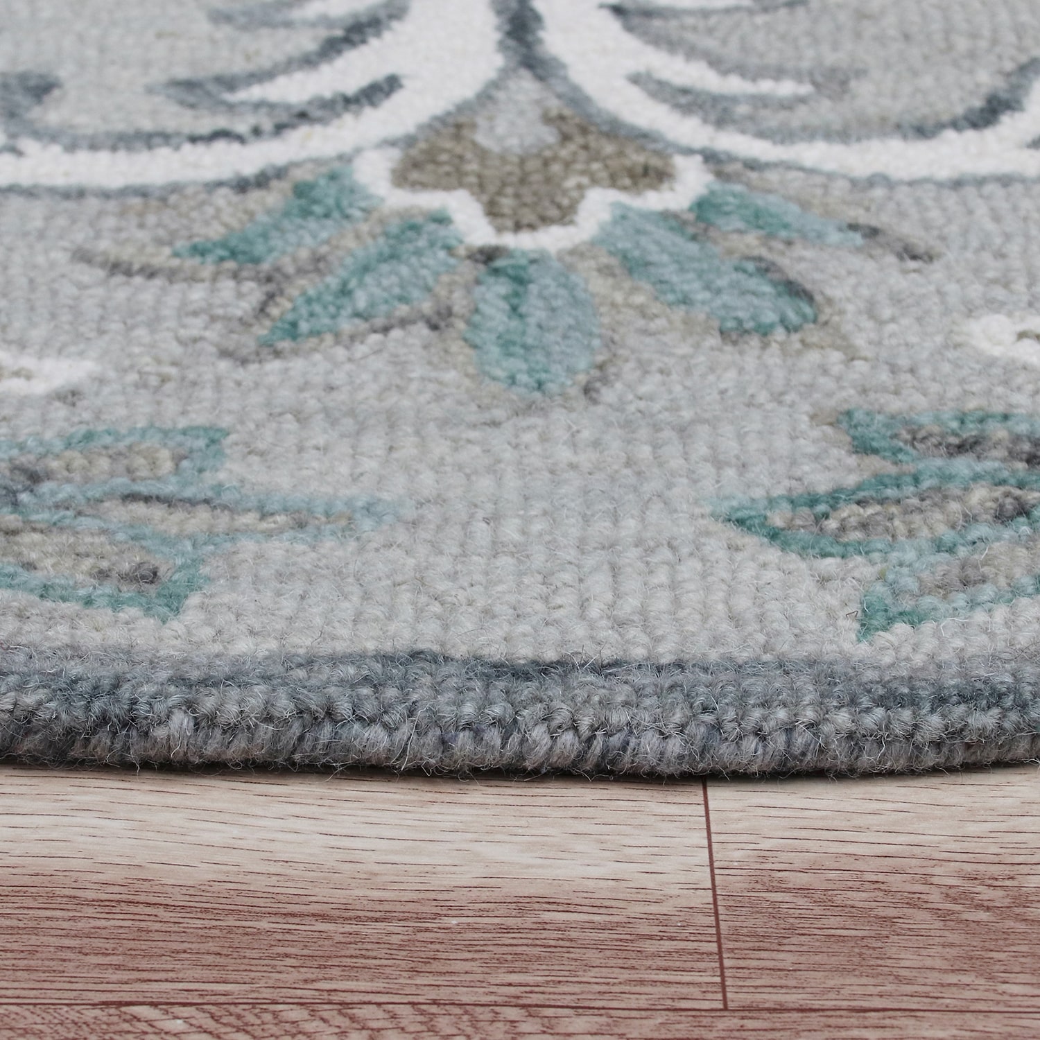 LR Home Sindy Floral Hand Tufted Indoor Round Area Rug