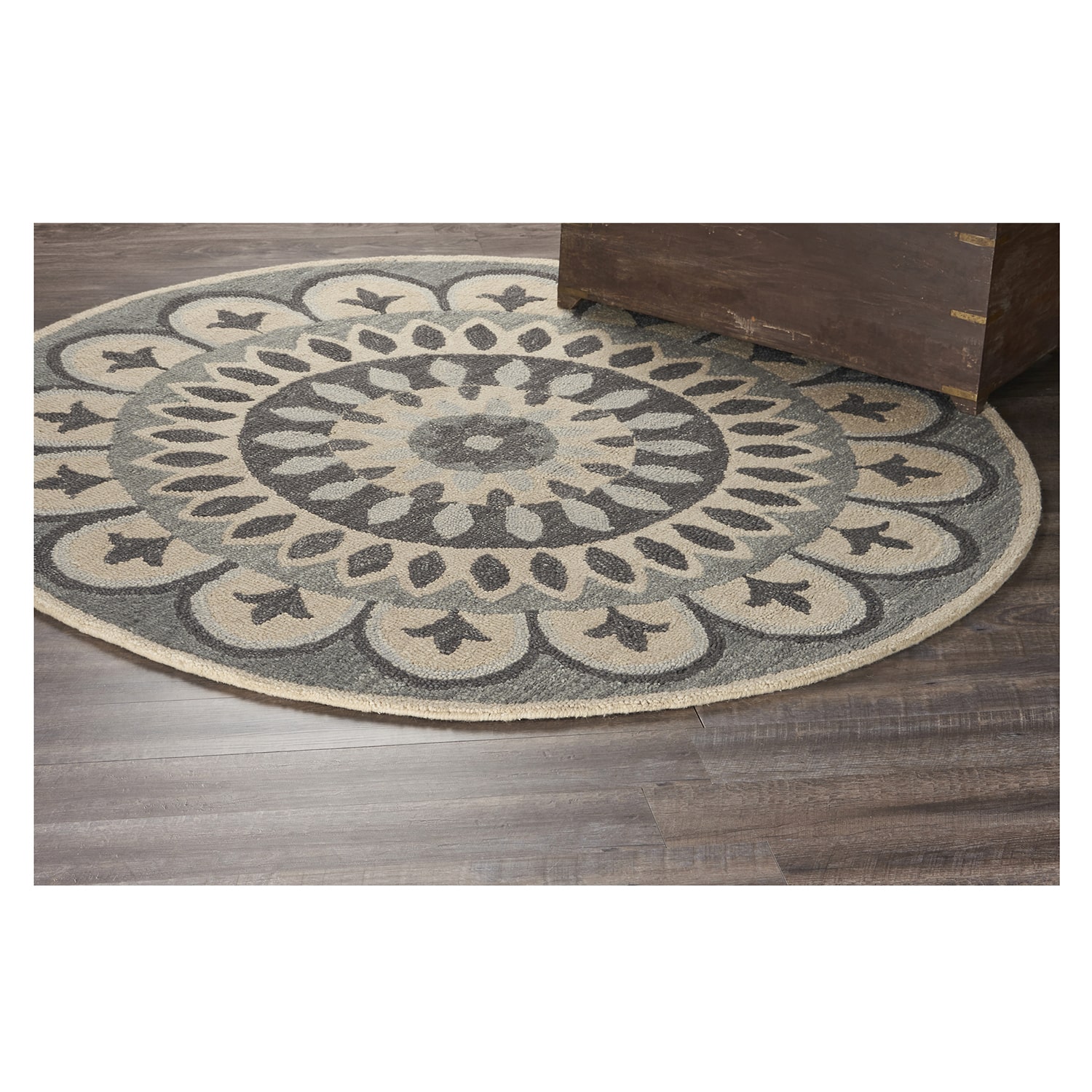 LR Home Daisy Medallion Hand Tufted Indoor Round Area Rug