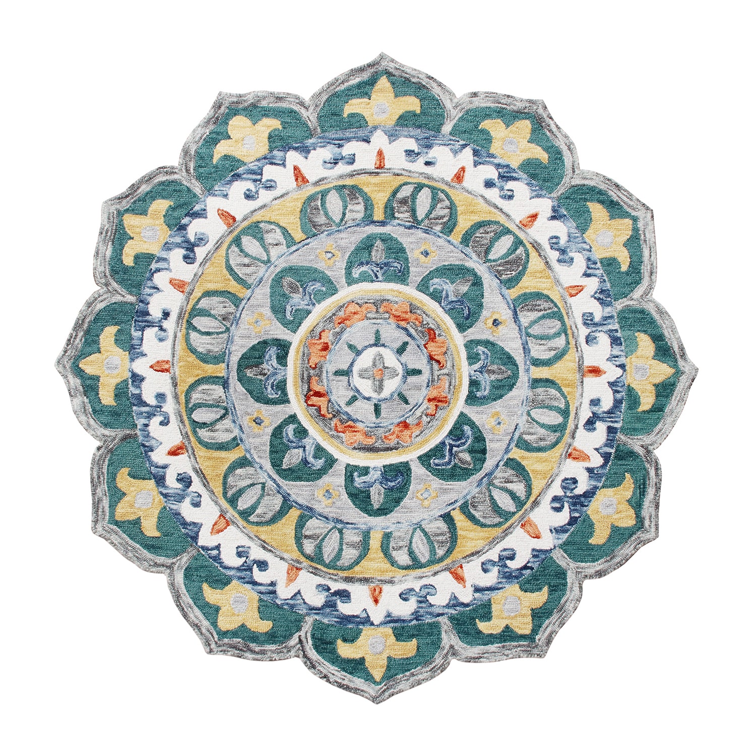 LR Home Sindy Medallion Hand Tufted Indoor Round Area Rug