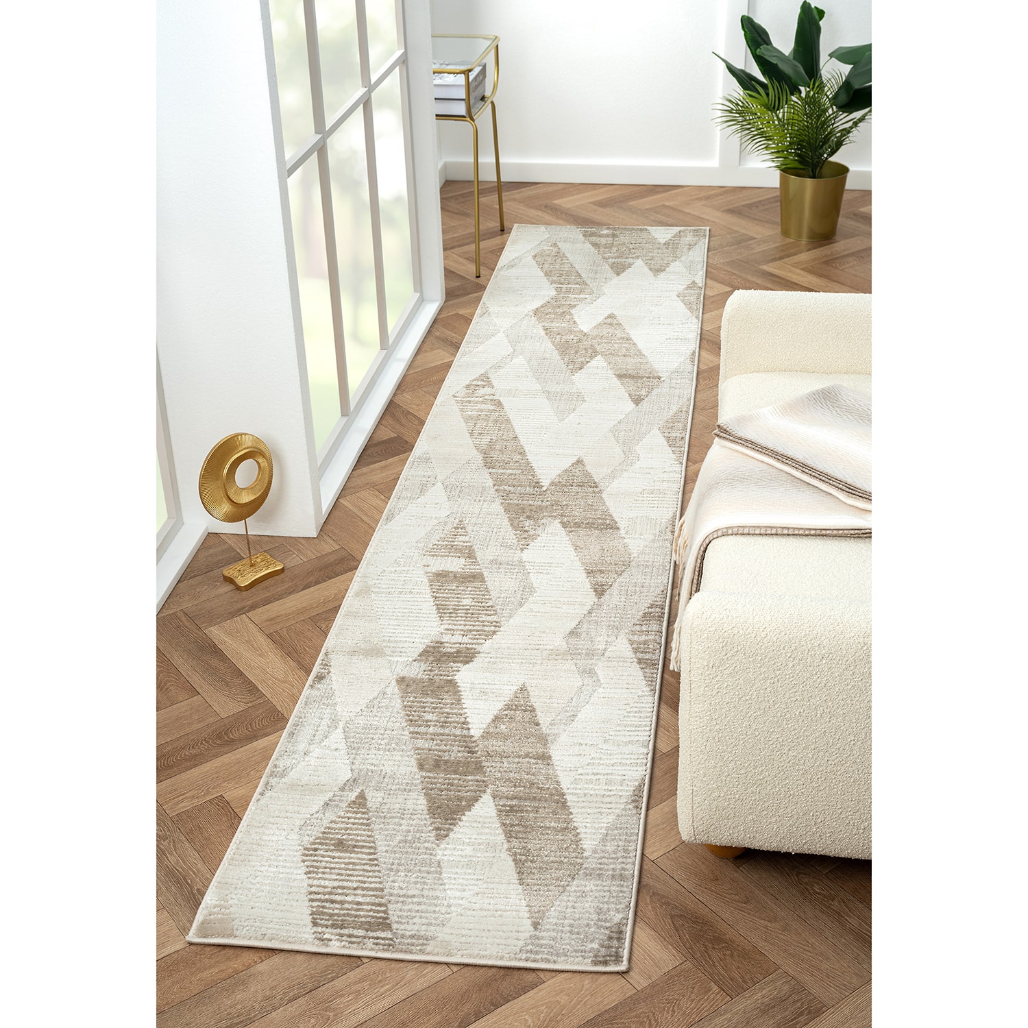 LR HOME Willow Geometric Indoor Rectangular Runner