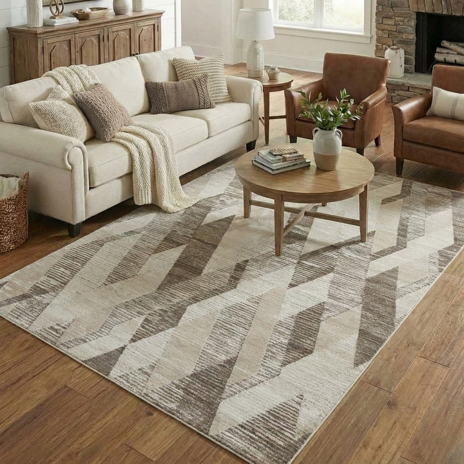 LR Home Willow Geometric Indoor Rectangular Area Rug