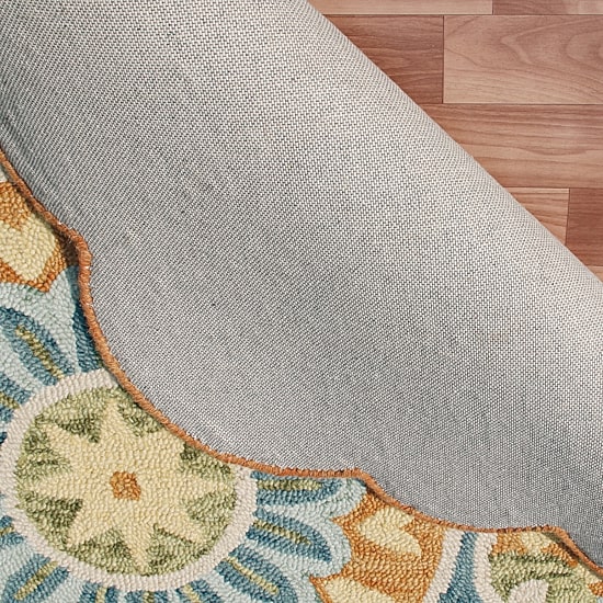 LR HOME Daisy Floral Indoor Round Area Rug