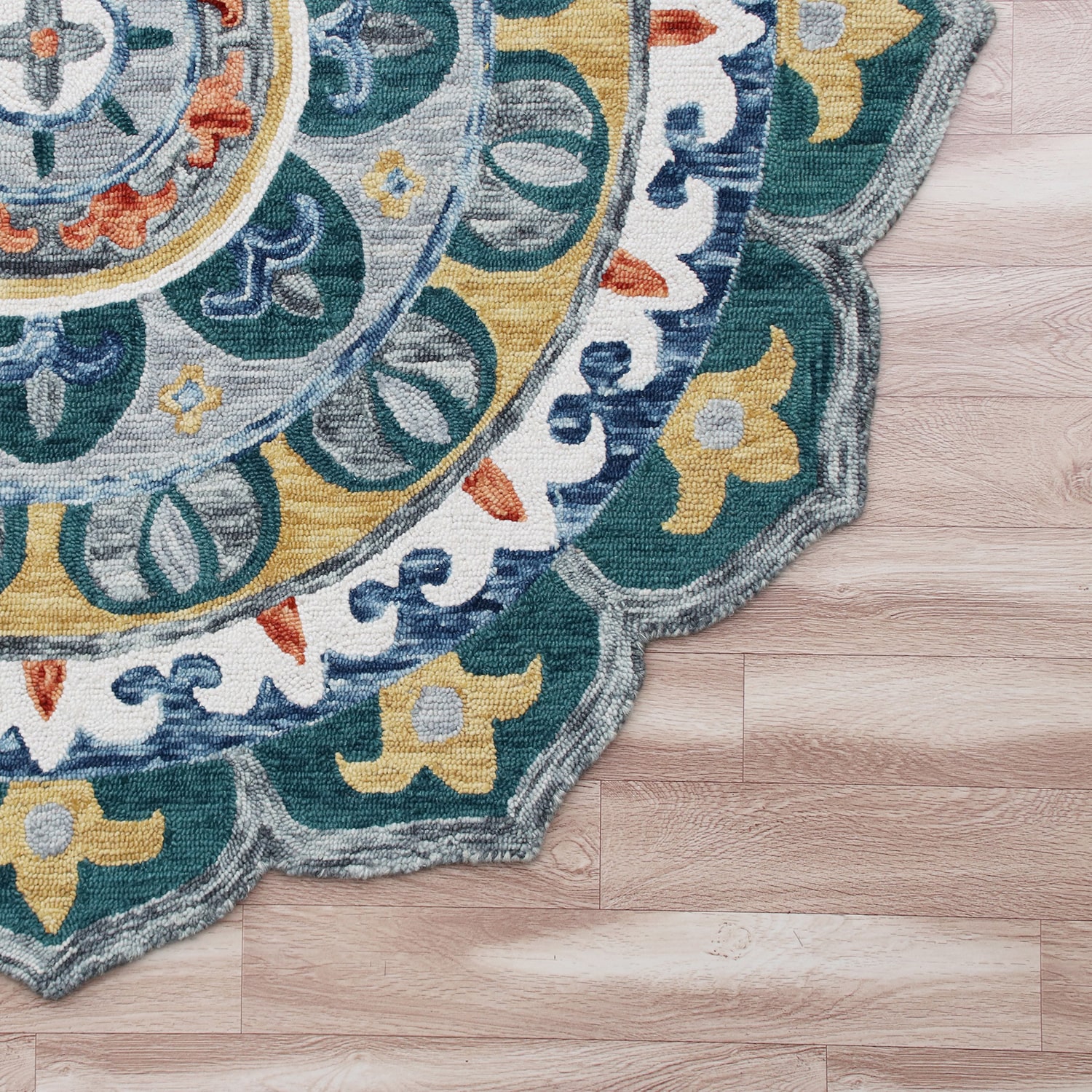 LR Home Sindy Medallion Hand Tufted Indoor Round Area Rug