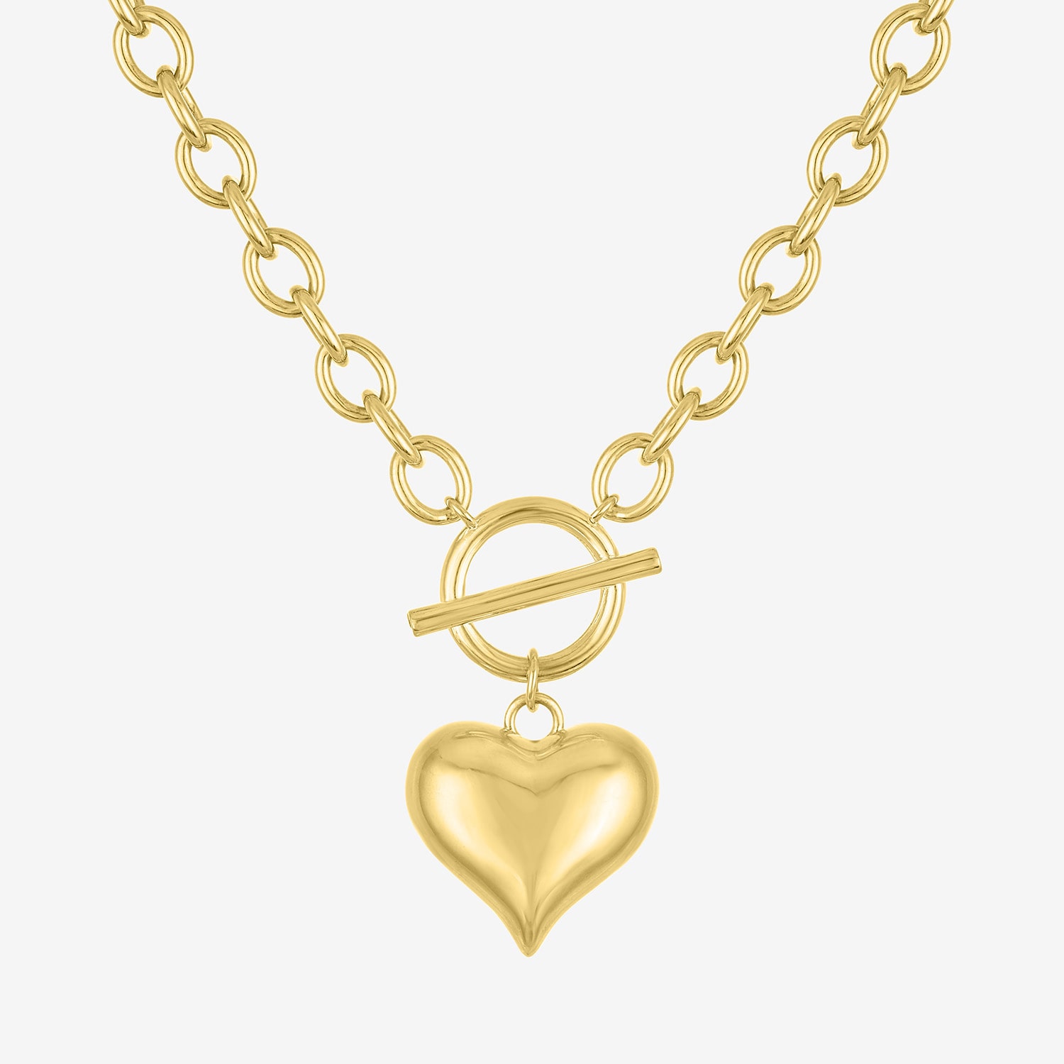 Bold Addiction Womens 14K Gold Over Brass Heart 18 Inch Pendant Necklace