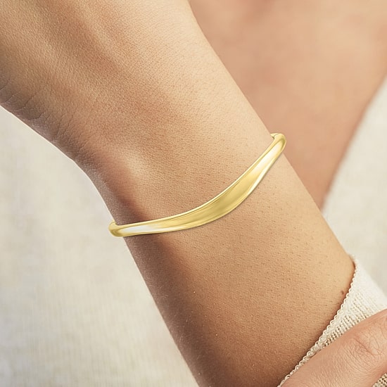 Bold Addiction Womens 14K Gold Over Brass Bangle Bracelet