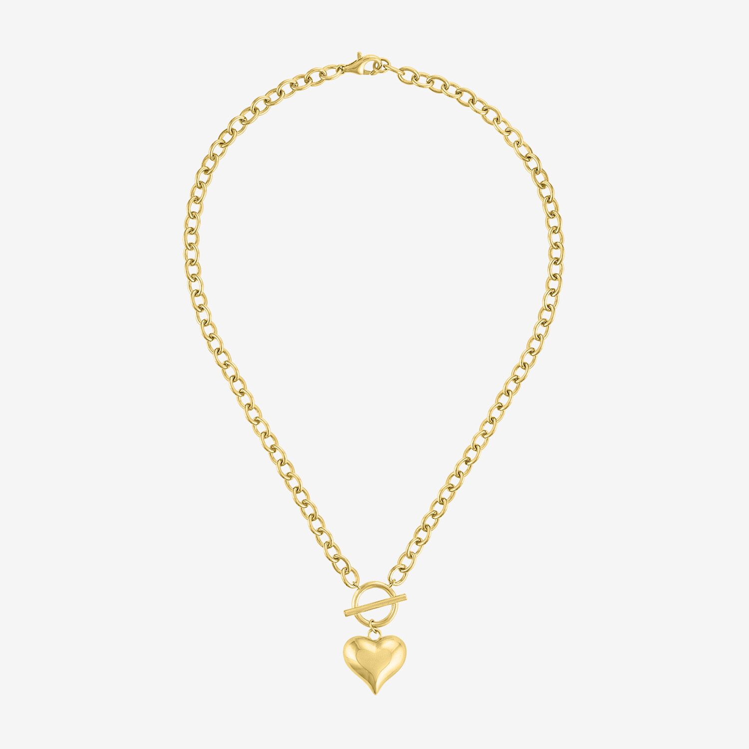 Bold Addiction Womens 14K Gold Over Brass Heart 18 Inch Pendant Necklace
