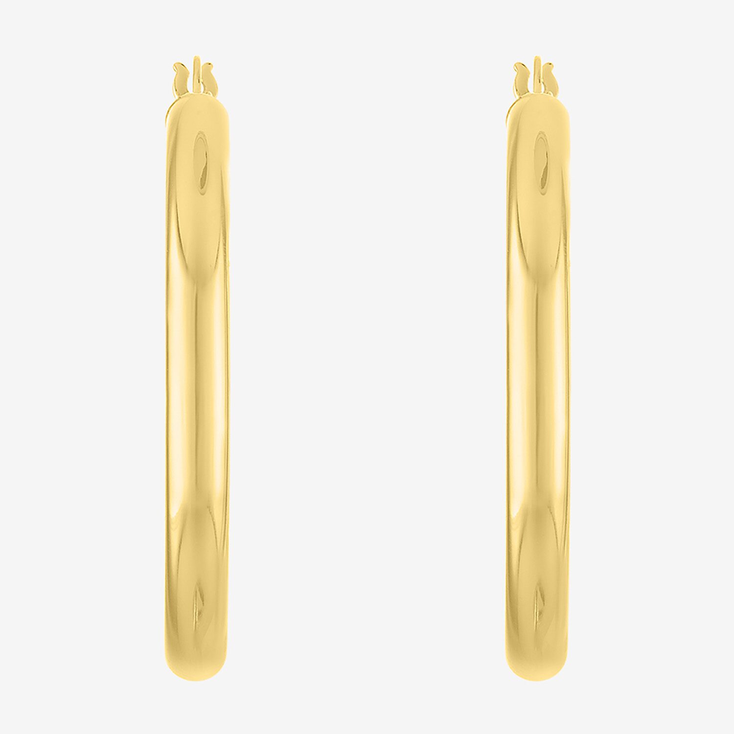 Bold Addiction Womens 14K Gold Over Brass 40mm Hoop Earrings