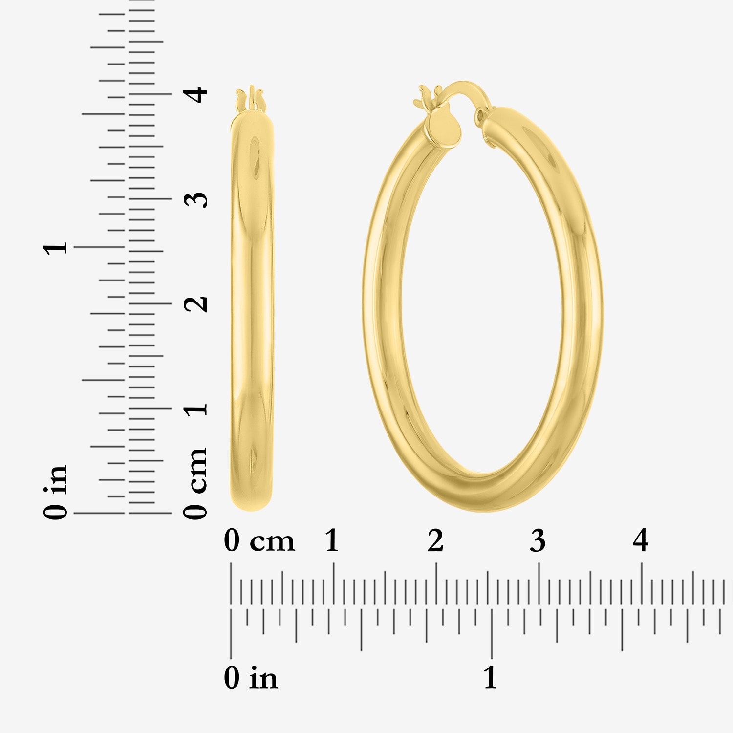 Bold Addiction Womens 14K Gold Over Brass 40mm Hoop Earrings