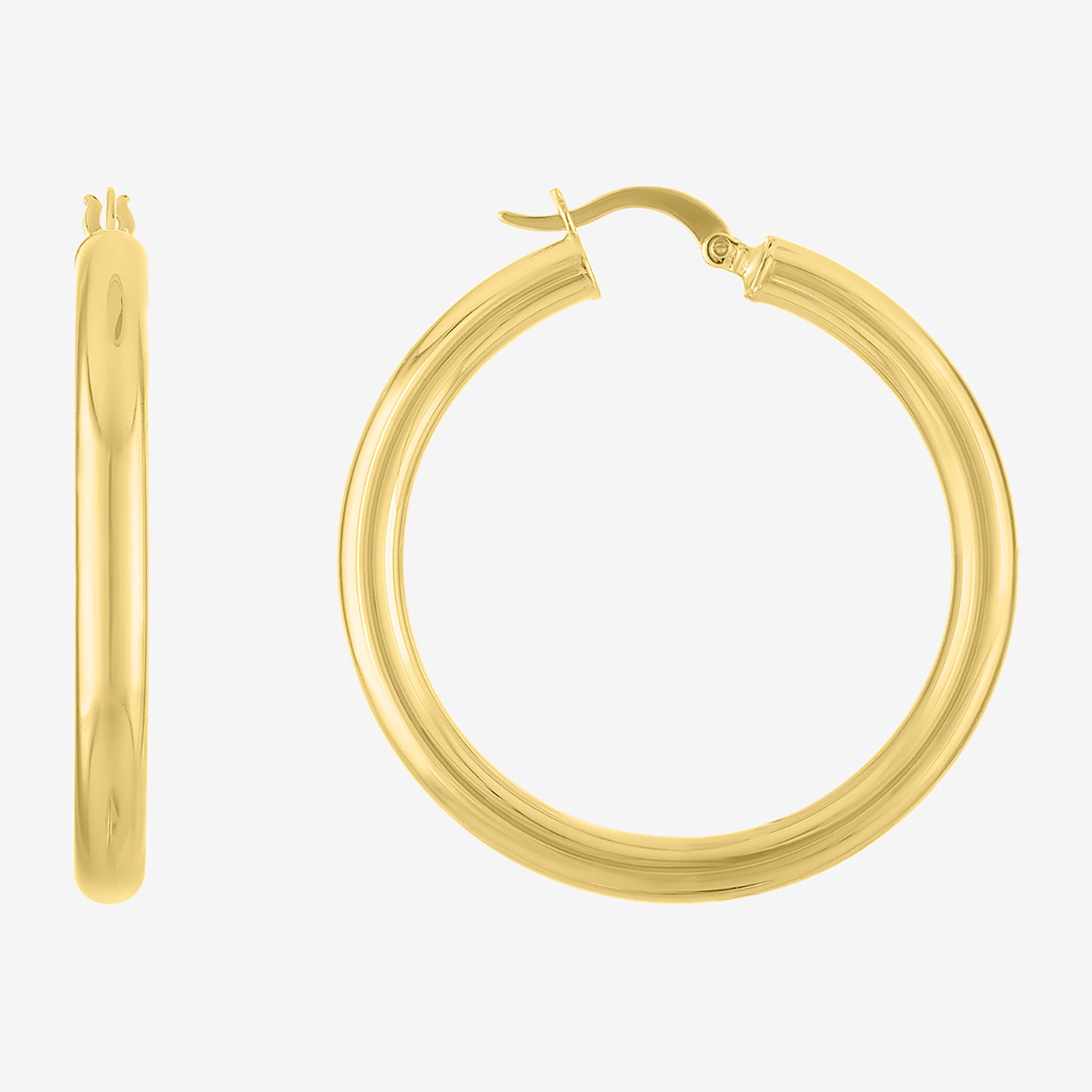 Bold Addiction Womens 14K Gold Over Brass 40mm Hoop Earrings