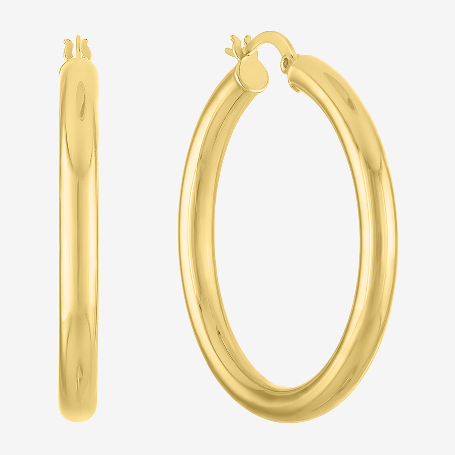 Bold Addiction Womens 14K Gold Over Brass 40mm Hoop Earrings