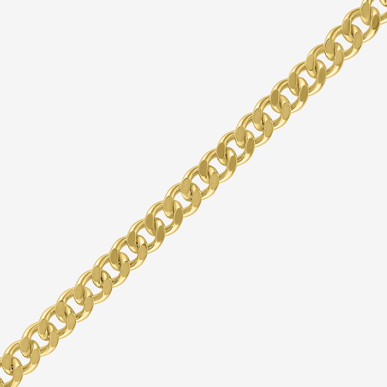 Bold Addiction Unisex Adult 14K Gold Over Brass 7.5 Inch Solid Curb Chain Bracelet