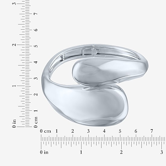 Bold Addiction Womens Pure Silver Over Brass Bangle Bracelet