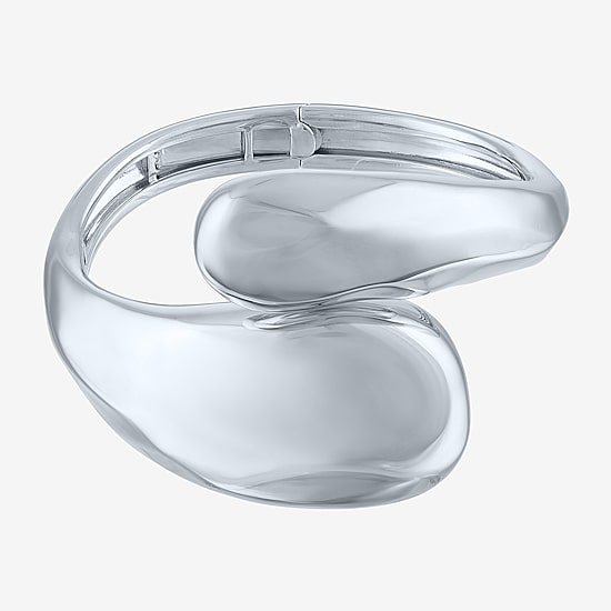 Bold Addiction Womens Pure Silver Over Brass Bangle Bracelet