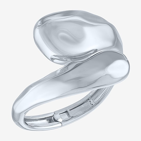 Bold Addiction Womens Pure Silver Over Brass Bangle Bracelet