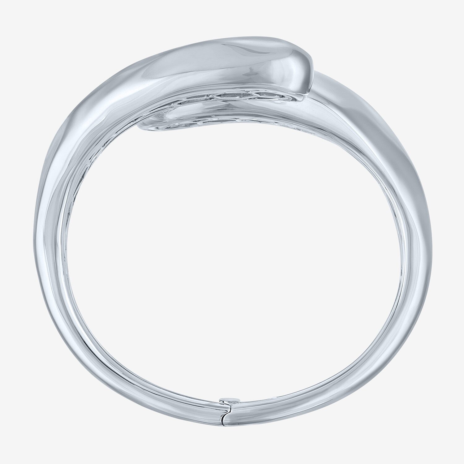Bold Addiction Womens Pure Silver Over Brass Bangle Bracelet