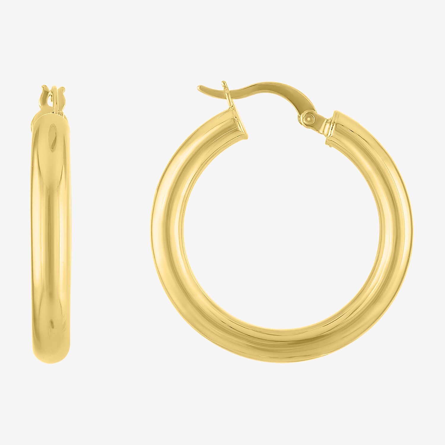 Bold Addiction Womens 14K Gold Over Brass 30mm Hoop Earrings