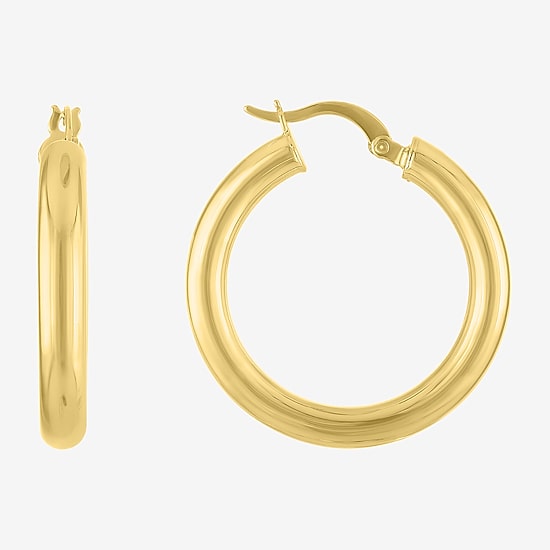 Bold Addiction Womens 14K Gold Over Brass 30mm Hoop Earrings