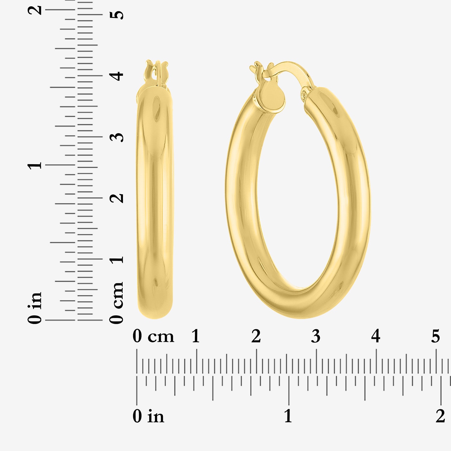 Bold Addiction Womens 14K Gold Over Brass 30mm Hoop Earrings