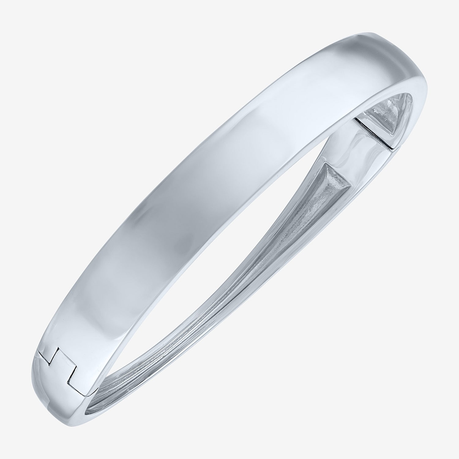 Bold Addiction Womens Pure Silver Over Brass Bangle Bracelet